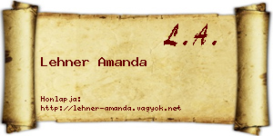 Lehner Amanda névjegykártya